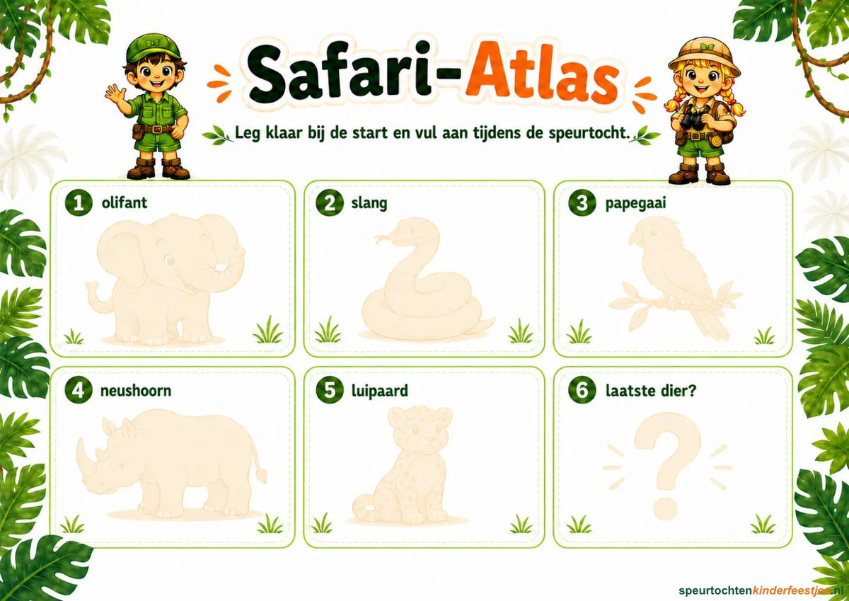 Echte pagina uit de jungle speurtocht: speurkaart