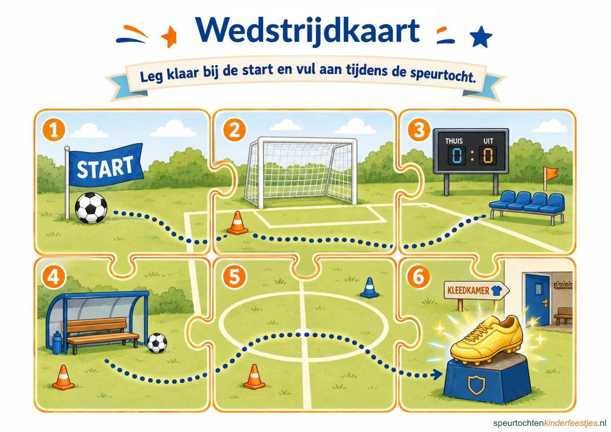 Echte pagina uit de voetbal speurtocht: speurkaart