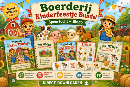 Boerderij Speurtocht + Bingo | Compleet Kinderfeestje