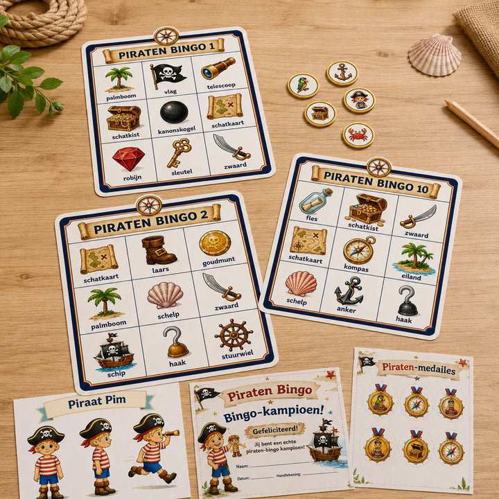 Hoofdafbeelding van de Piraten bingo voor een kinderfeestje.