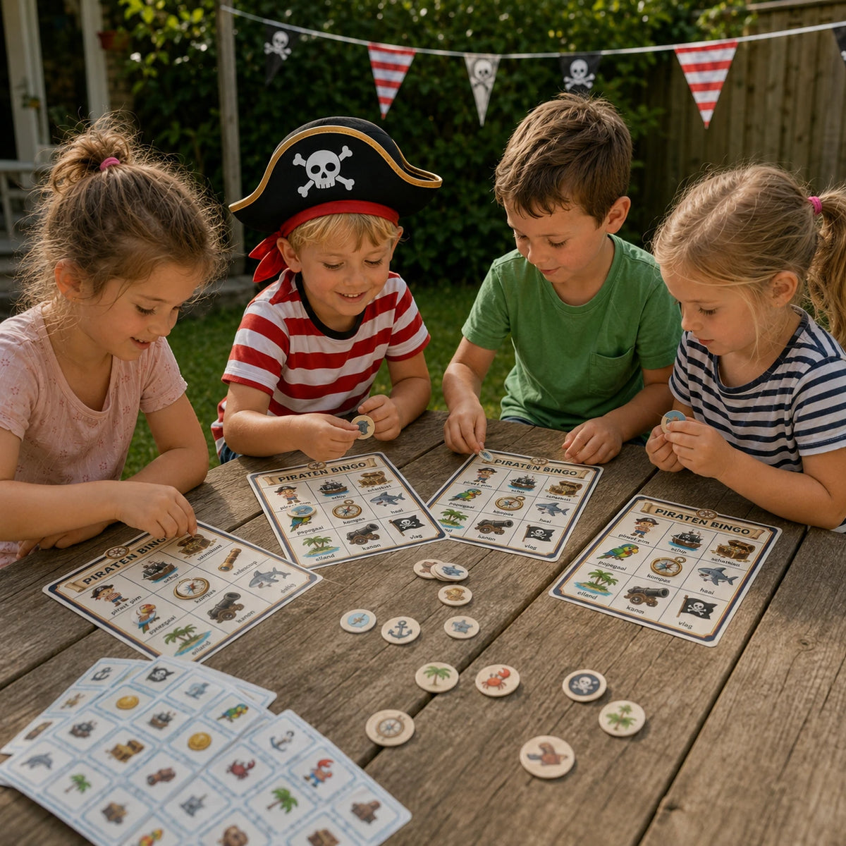 Rustig bingomoment uit de Piraten kinderfeestje bundel.