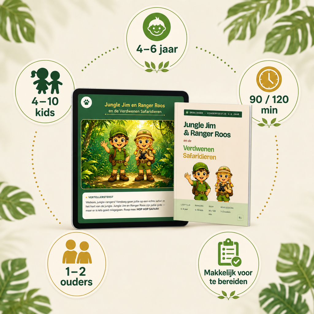 Jungle Speurtocht Kinderfeestje 4, 5 en 6 jaar | Direct te Downloaden Printpakket
