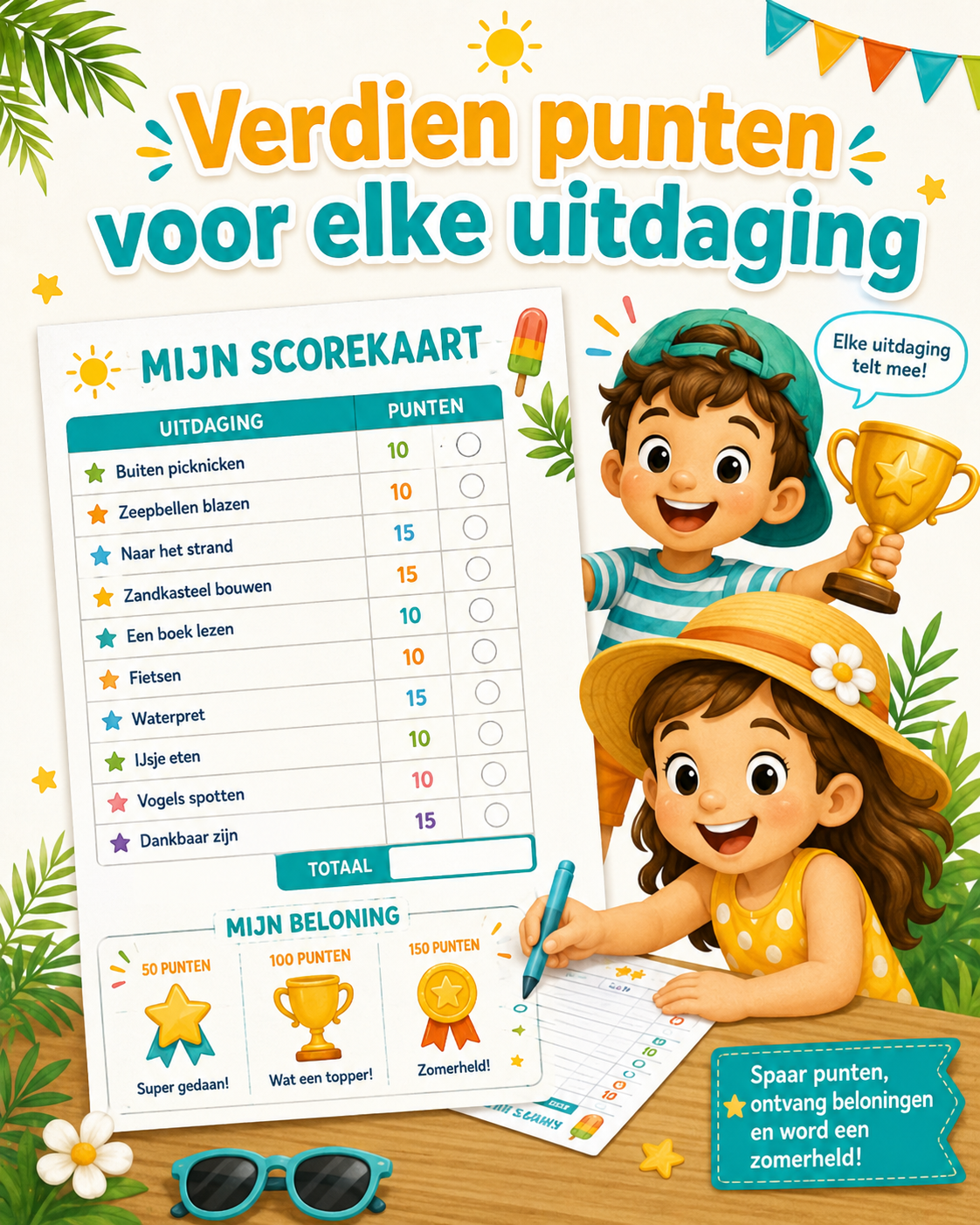 Zomervakantie Activiteiten Kinderen | 30 Uitdagingen voor Thuis, Tuin & Vakantie