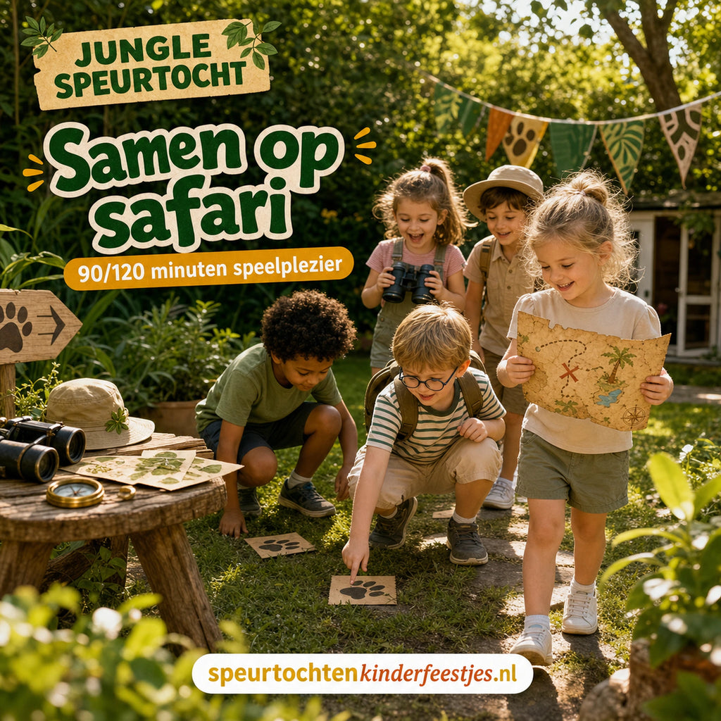 Kinderen spelen een Jungle speurtocht met printbare opdrachten en aanwijzingen