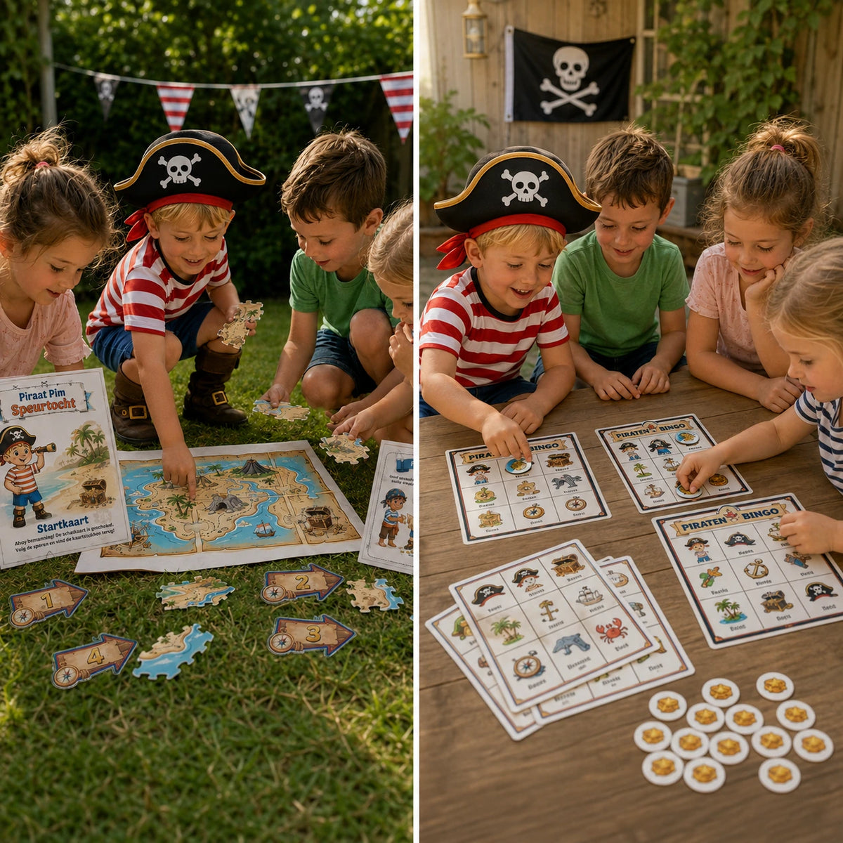De Piraten bundel combineert actief speuren met rustig bingo spelen.