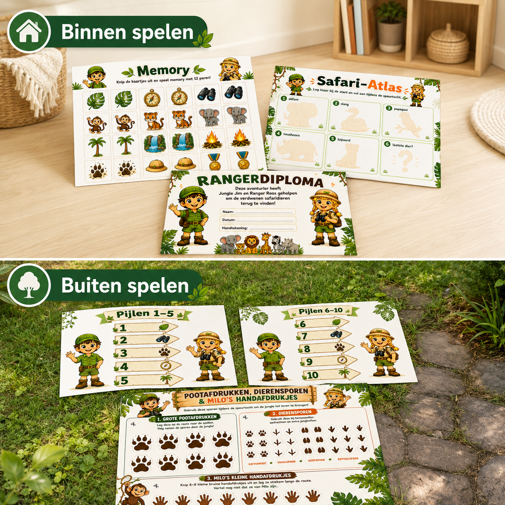 Jungle Speurtocht Kinderfeestje 4, 5 en 6 jaar | Direct te Downloaden Printpakket