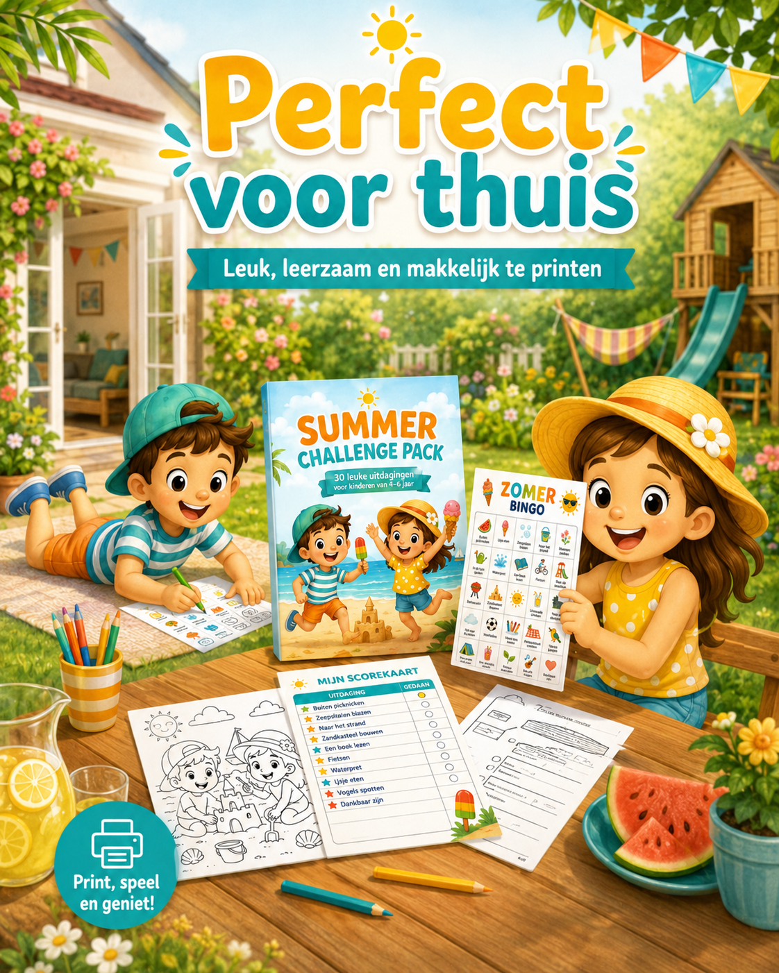 Zomervakantie Activiteiten Kinderen | 30 Uitdagingen voor Thuis, Tuin & Vakantie