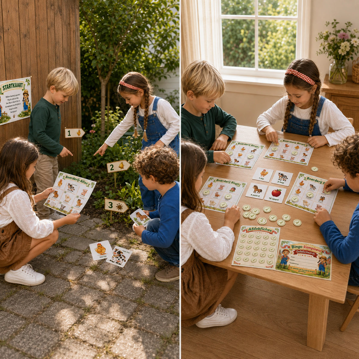 De Boerderij bundel combineert actief speuren met rustig bingo spelen.