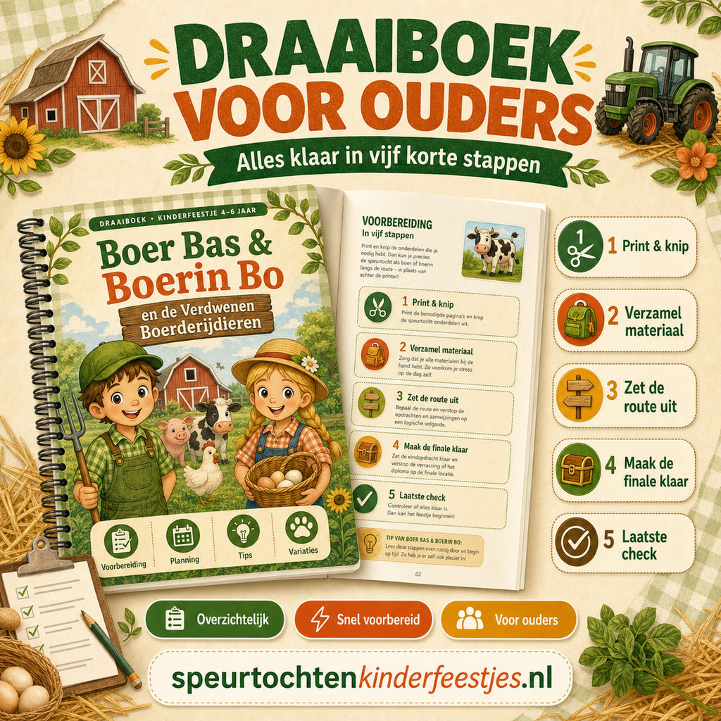Draaiboek voor ouders bij de Boerderij speurtocht met stappenplan voor voorbereiding