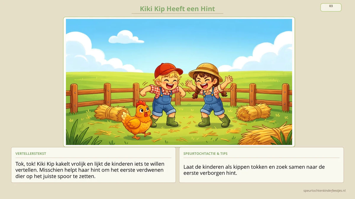 Echte pagina uit de boerderij speurtocht: verhaal