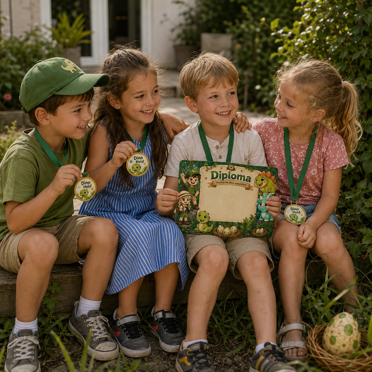 Feestelijke finale van de Dino kinderfeestje bundel.