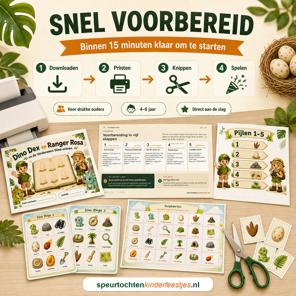 Dino bundel die snel voorbereid is met downloaden, printen, knippen en spelen