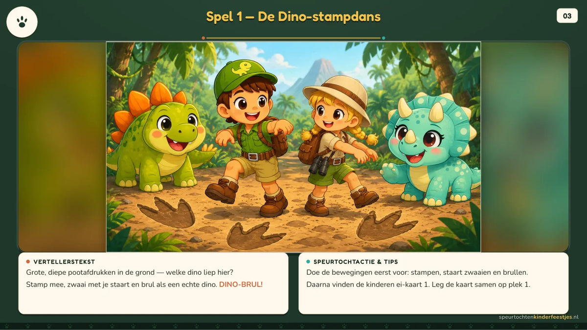 Echte pagina uit de dino speurtocht: verhaal