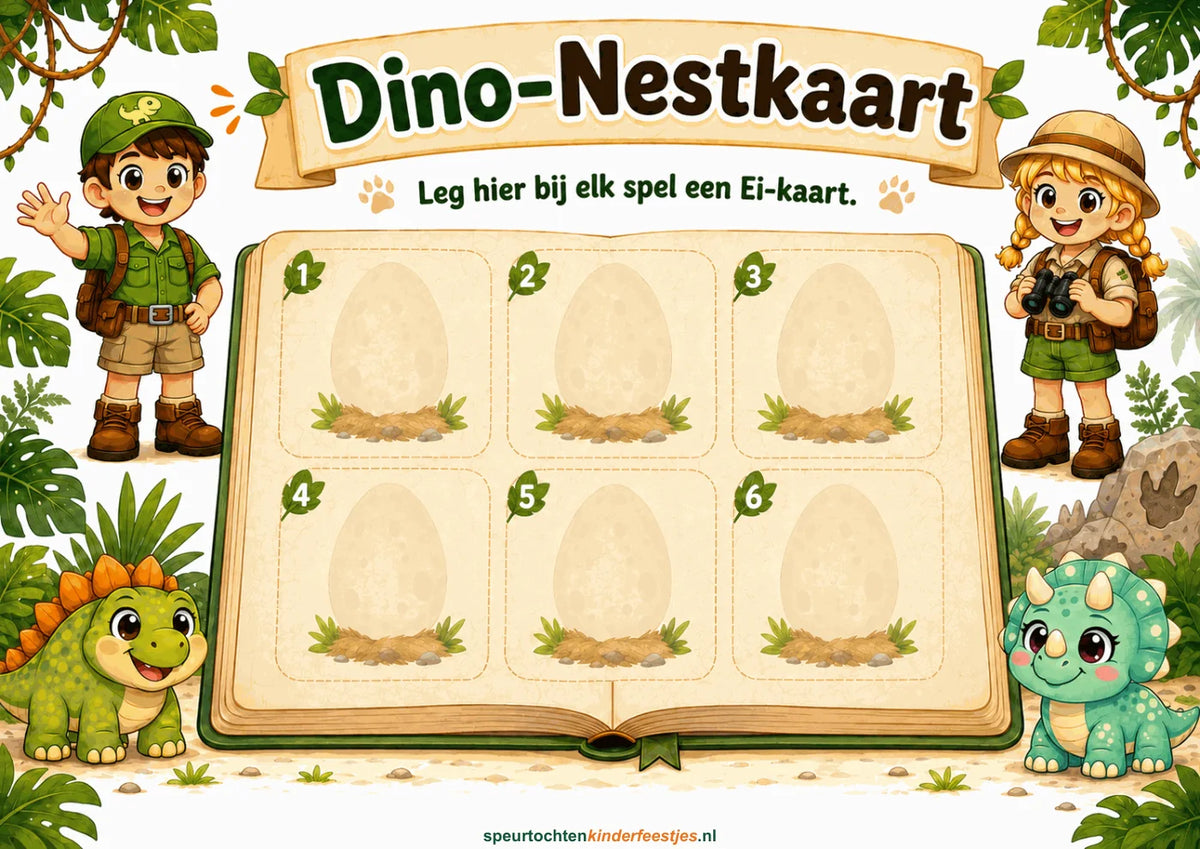 Echte pagina uit de dino speurtocht: speurkaart
