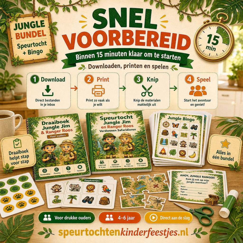 Jungle bundel die snel voorbereid is met downloaden, printen, knippen en spelen