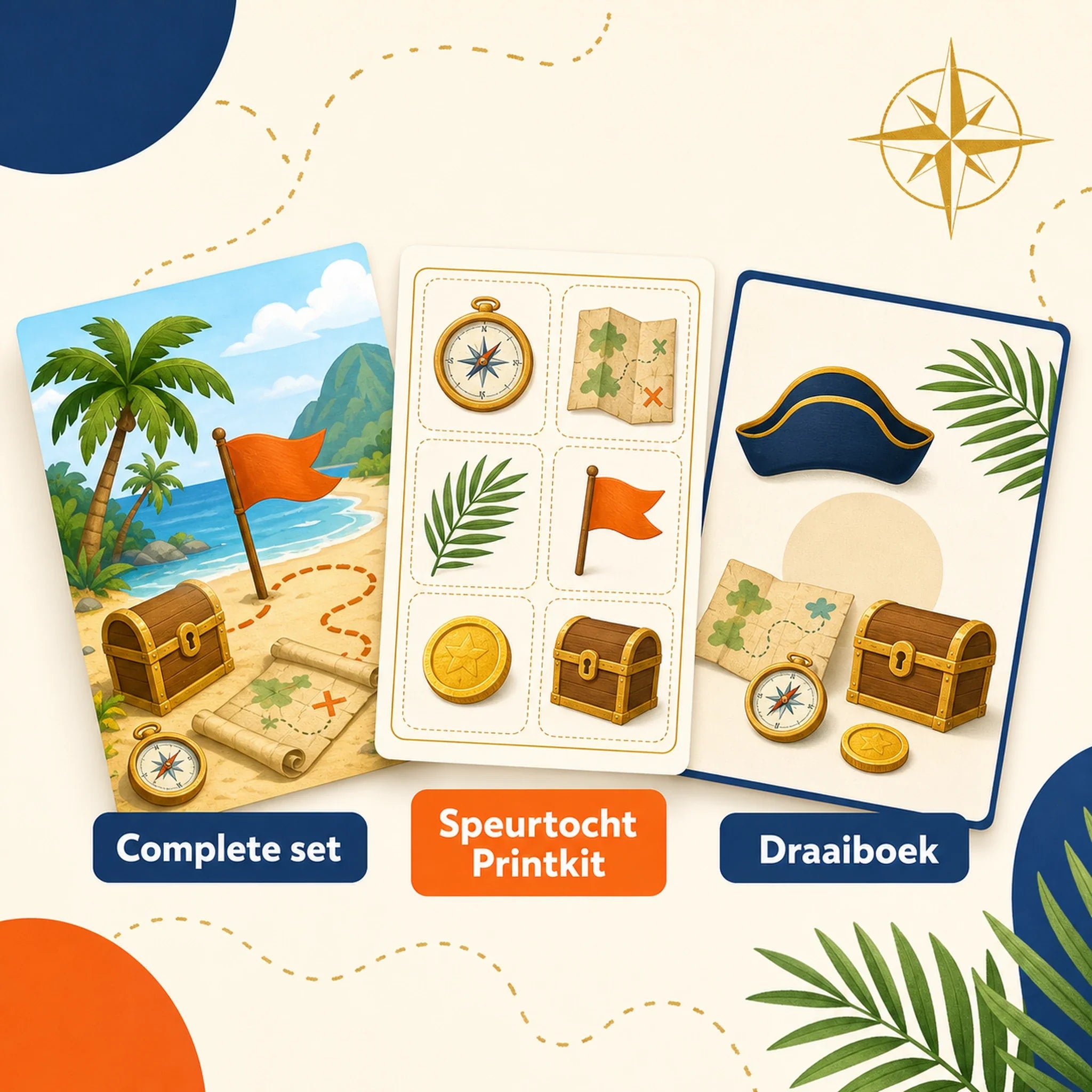 Complete piraten speurtochtset met speurtocht, printkit en draaiboek.