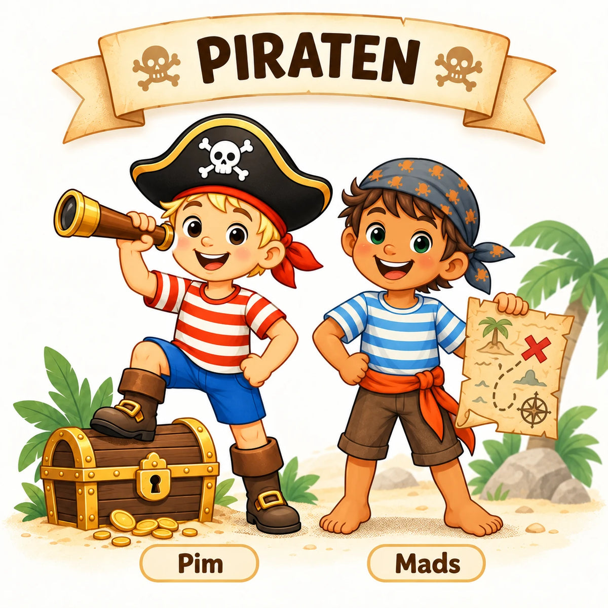 Kinderen beleven de Piraat Pim piraten speurtocht