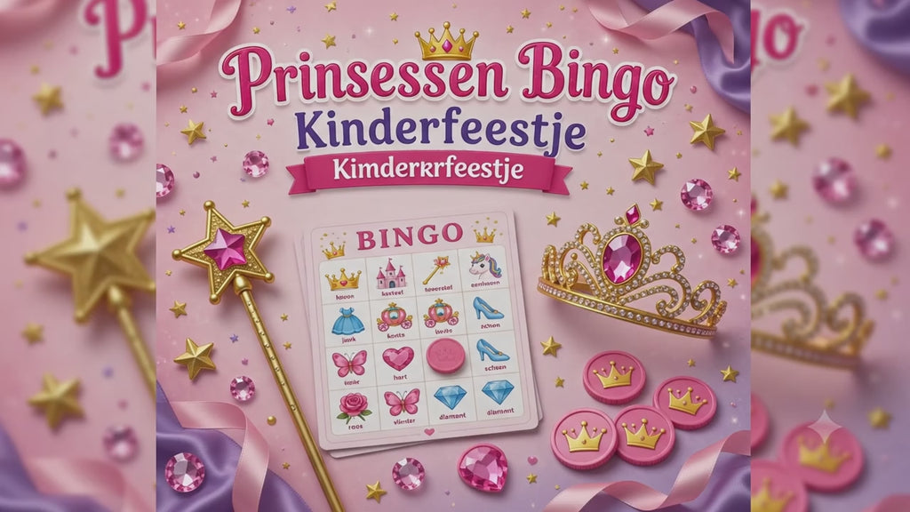 Prinsessen Bingo Kinderfeestje 4, 5 & 6 jaar | Printbare Prinsessen Spelletjes