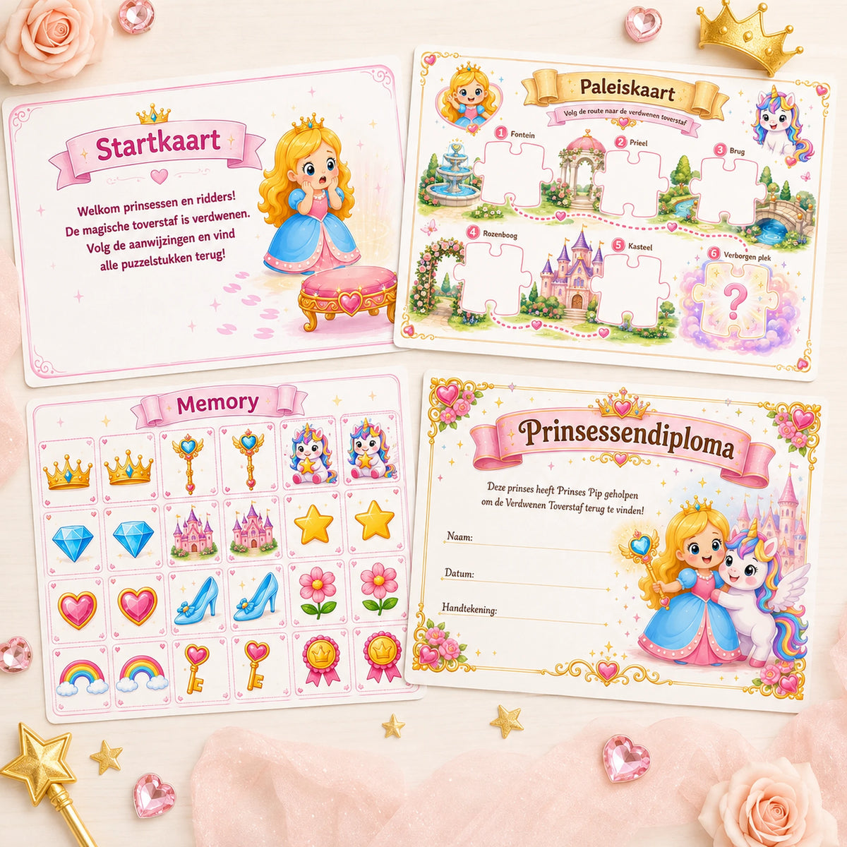 Voorbeeld van het verhaal van de Prinsessen speurtocht.