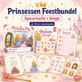 Prinsessen feestbundel met speurtocht en bingo voor een kinderfeestje.