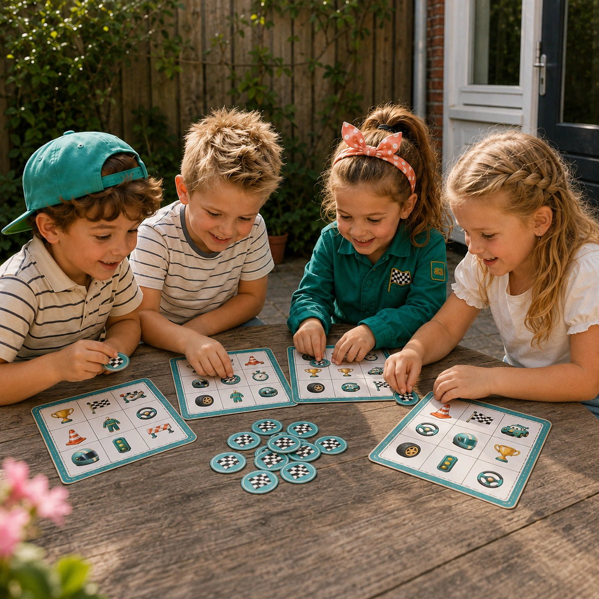 Rustig bingomoment uit de Racen kinderfeestje bundel.