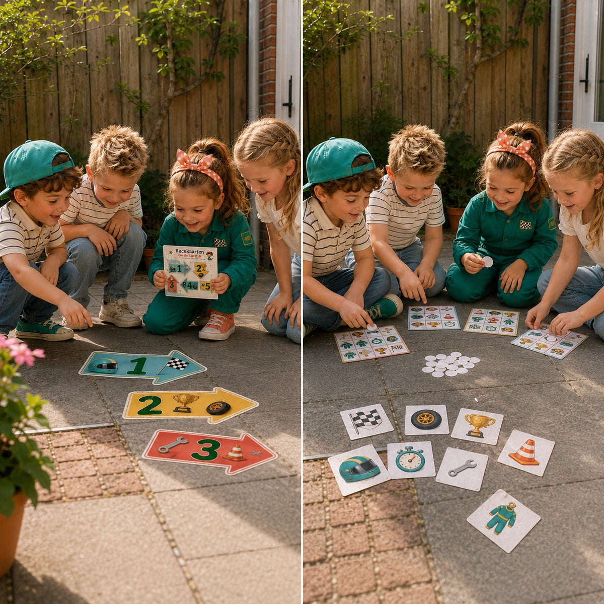 De Racen bundel combineert actief speuren met rustig bingo spelen.