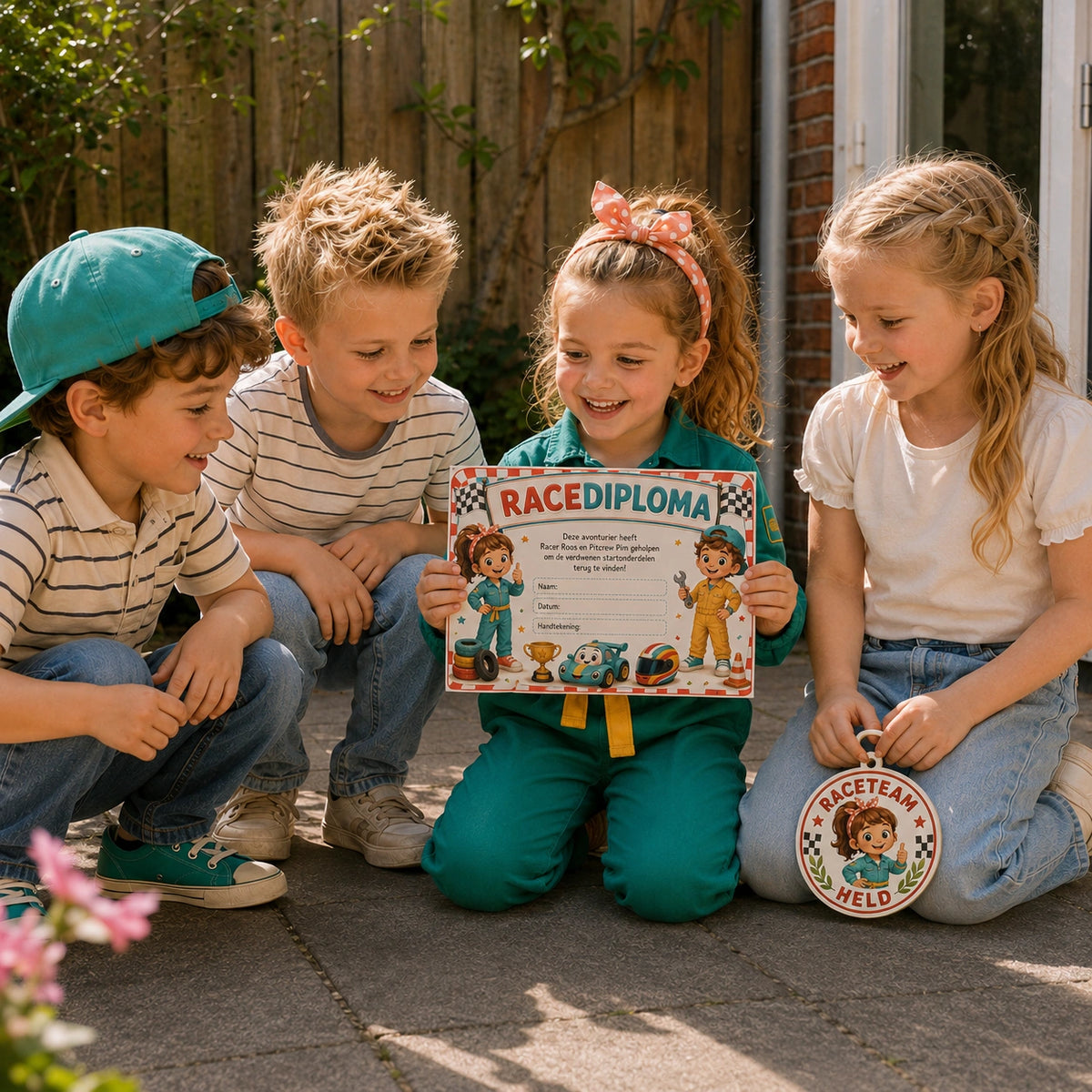 Feestelijke finale van de Racen kinderfeestje bundel.
