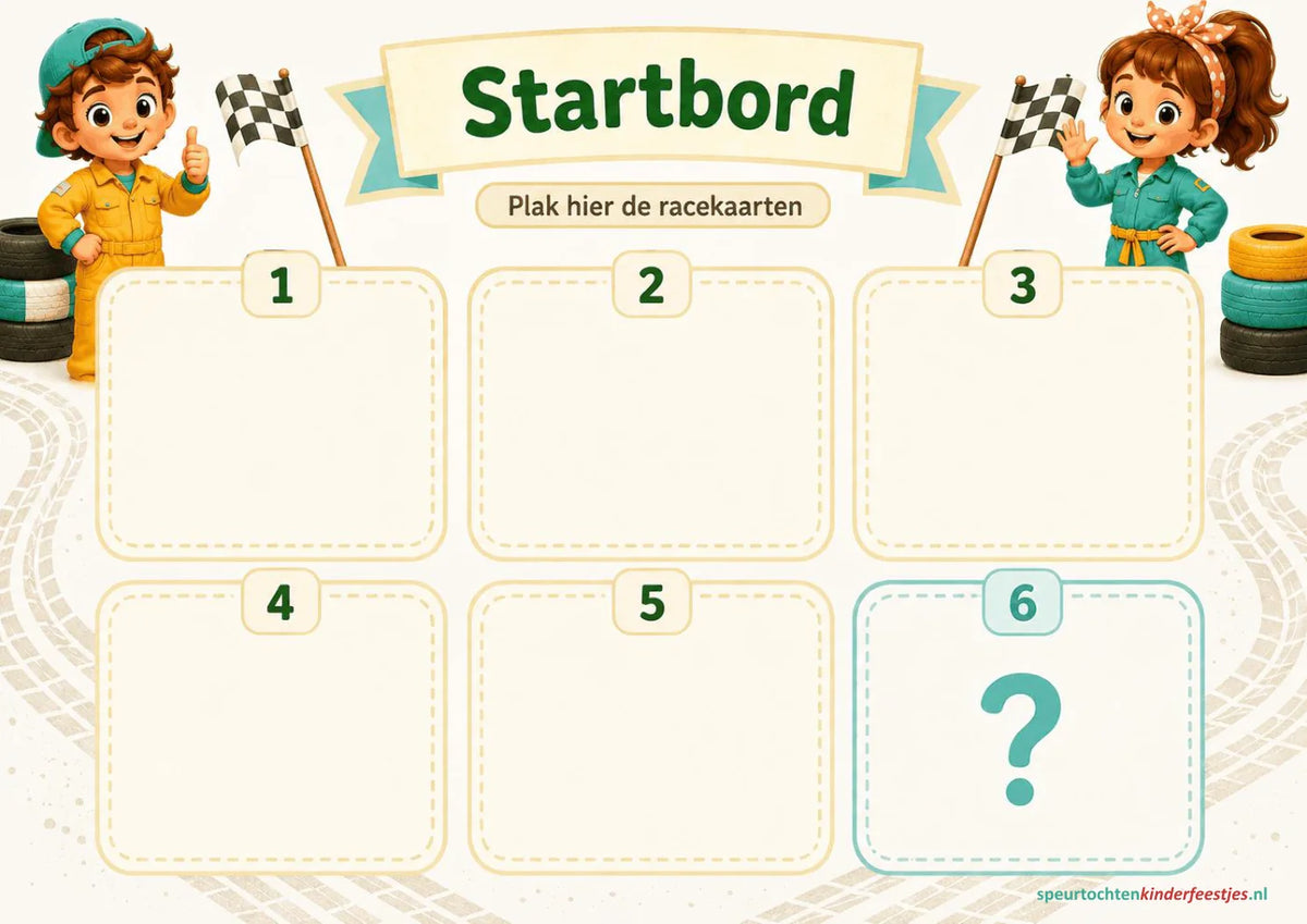 Echte pagina uit de racen speurtocht: speurkaart