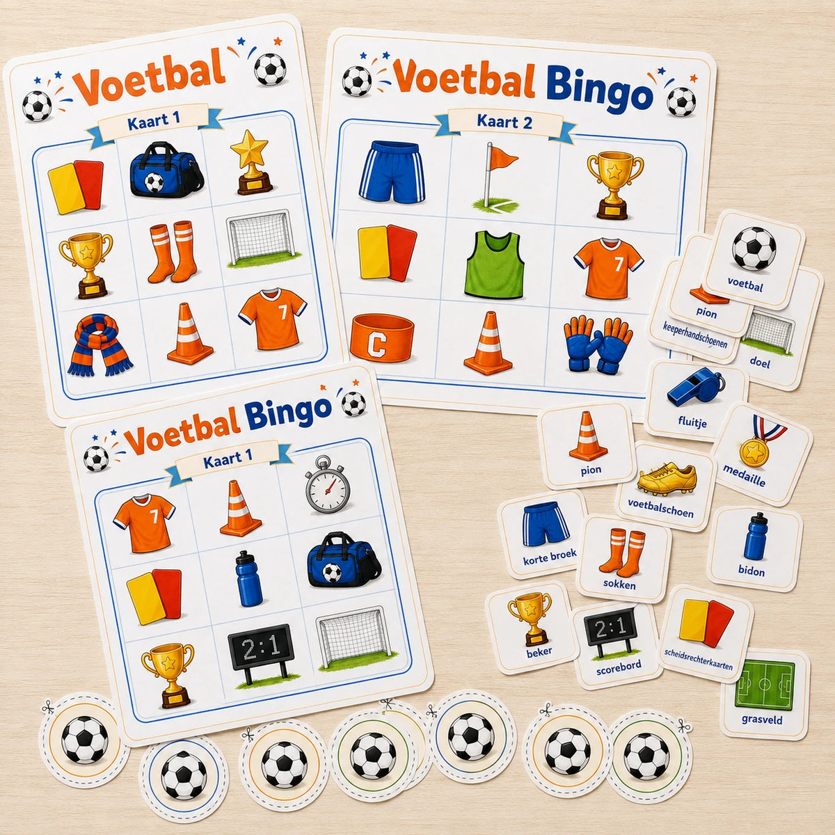 Hoofdafbeelding van de Voetbal bingo voor een kinderfeestje.