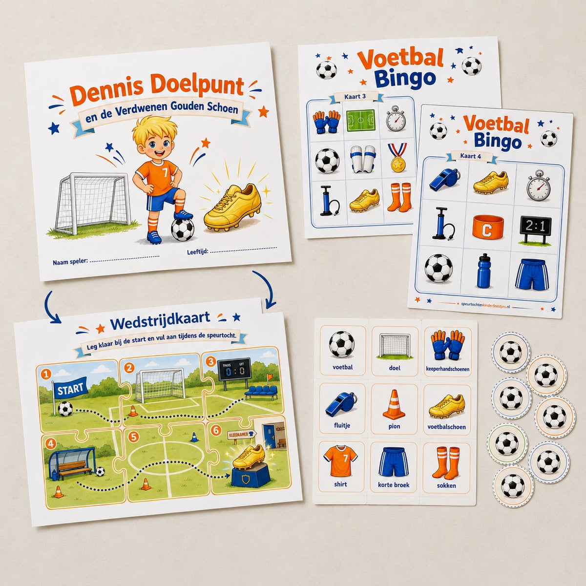 Hoofdafbeelding van de Voetbal kinderfeestje bundel met speurtocht en bingo.