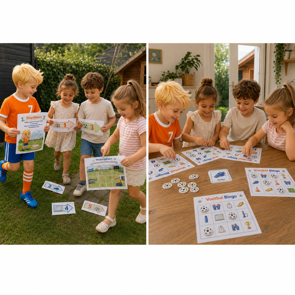 De Voetbal bundel combineert actief speuren met rustig bingo spelen.