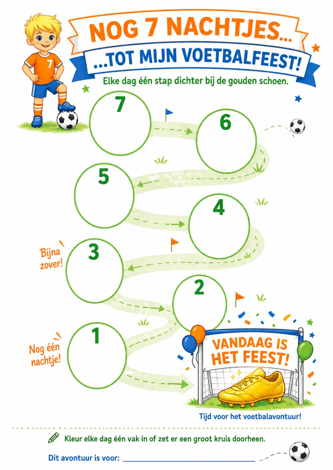 Aftelkalender voor het voetbalfeest: nog 7 nachtjes tot het feest