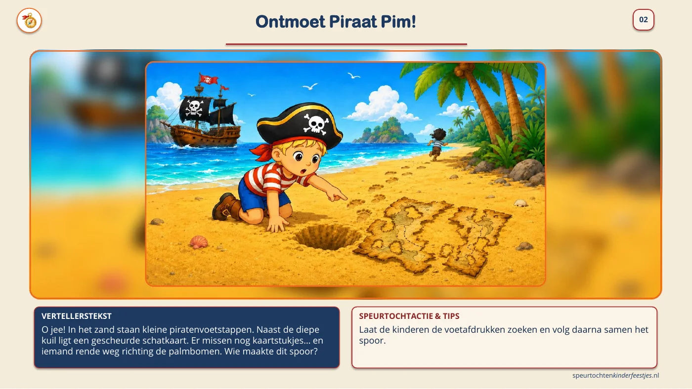 Verhaal: echte voorbeeldpagina uit Piraat Pim.